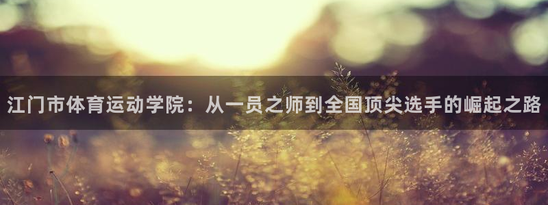 J9官方正版app娱乐首页官网下载：江门市体育运动学