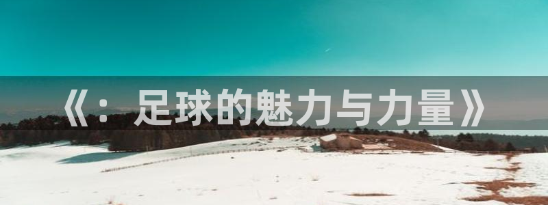 J9官方正版app娱乐网站：《：足球的魅力与力量》